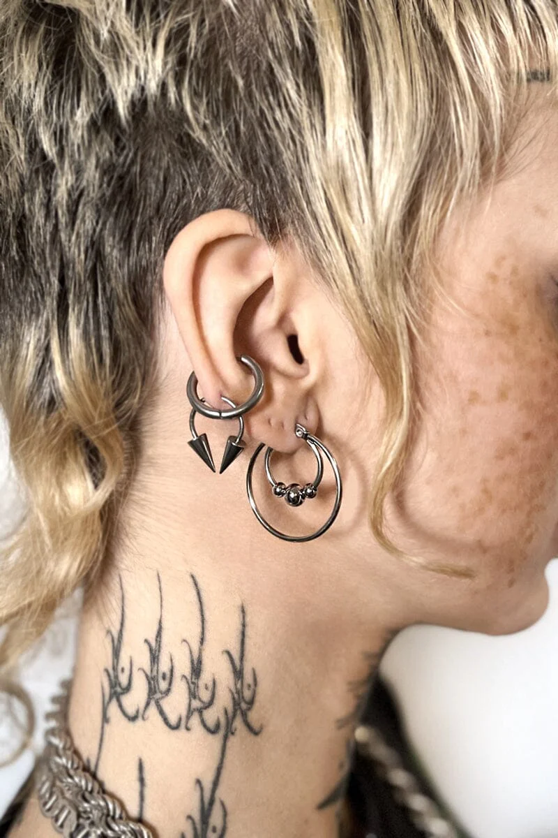 Cassini Steel Ring Hoop Earrings | Steel - Image 3