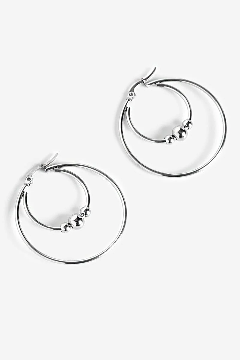 Cassini Steel Ring Hoop Earrings | Steel - Image 4