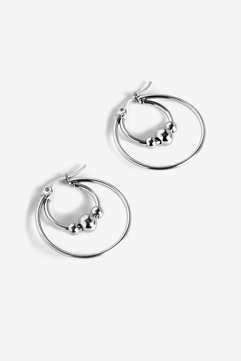 Cassini Steel Ring Hoop Earrings | Steel - Image 5