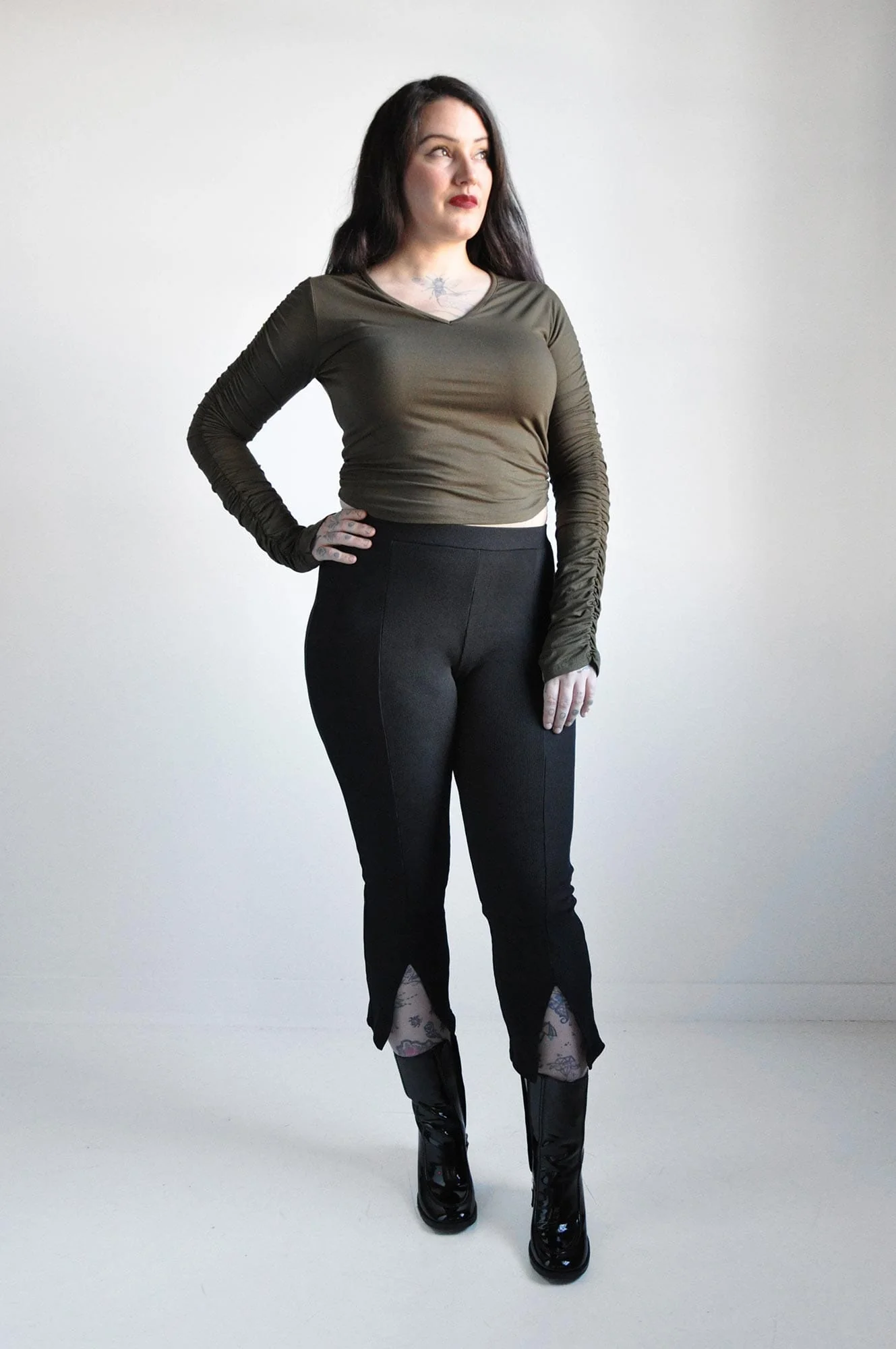Elise Split Flare Crop Pants - Image 3