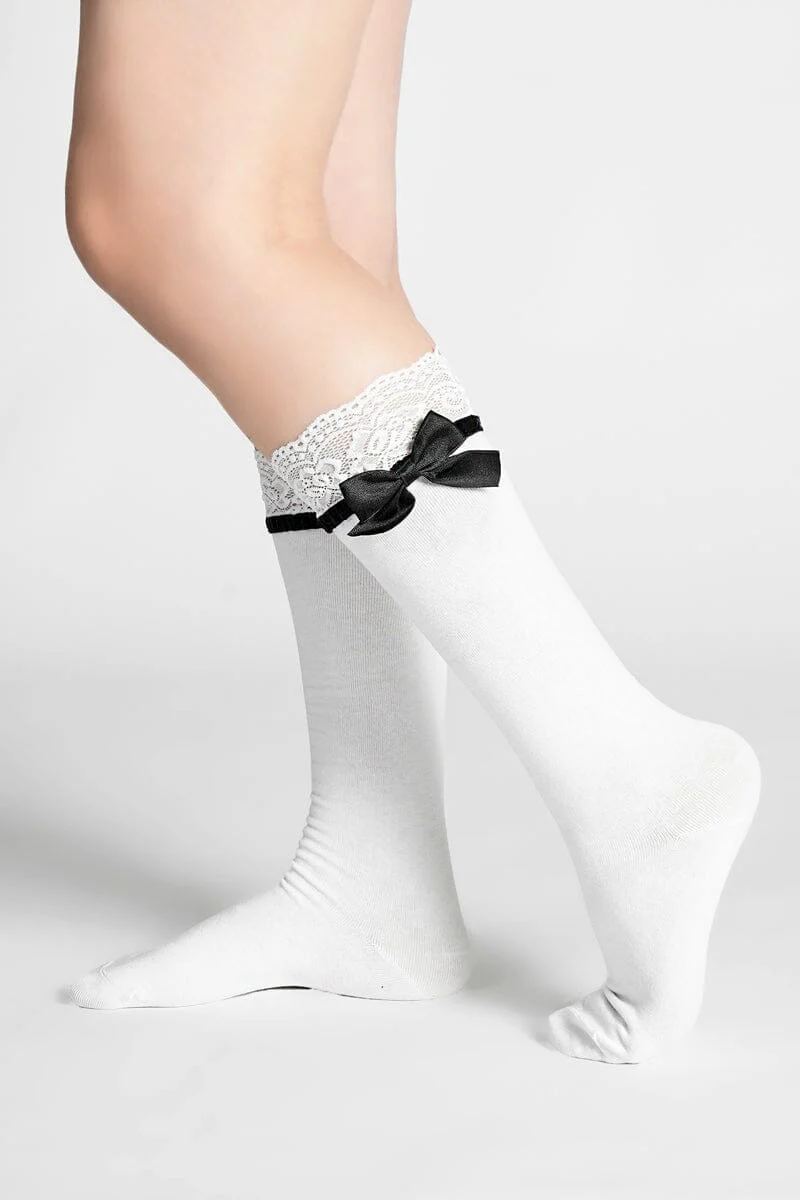Lacey Trim Bow Socks - Image 5