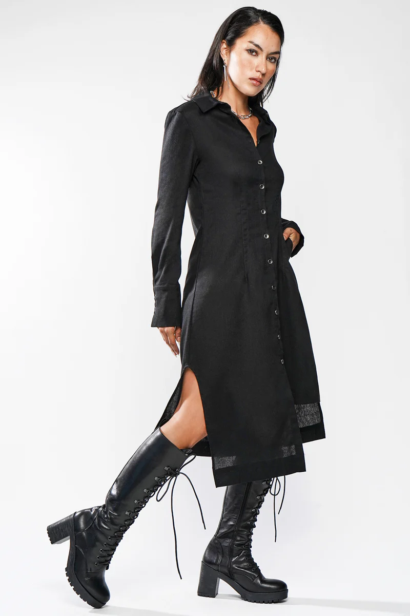 Wynona Linen Button Up Dress - Image 8