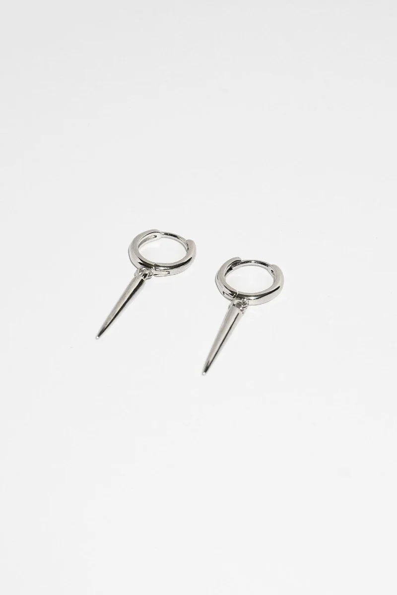 Spike Dagger Hoop Earrings | 925 Silver - Image 4