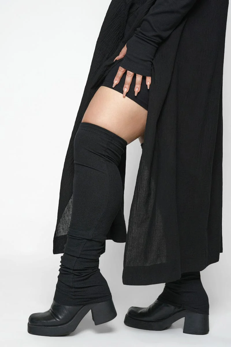 Melica Slip-Proof Rib Thigh Highs - Image 5