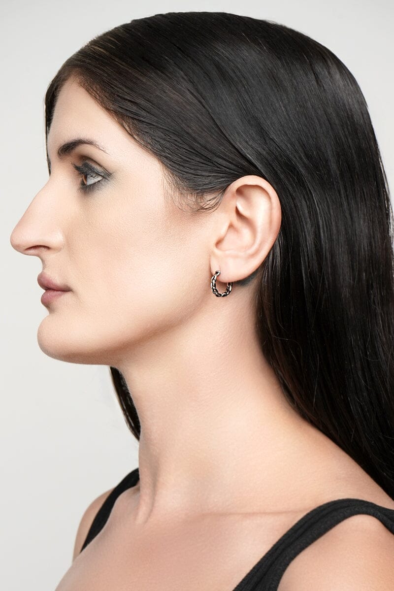 Locke Chain Hoop Earrings | Stainless Steel - Image 4